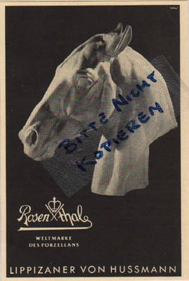 SELB, Advertising 1940, Philipp Rosenthal & Co. World Stamp of Porcelain Lippizianer