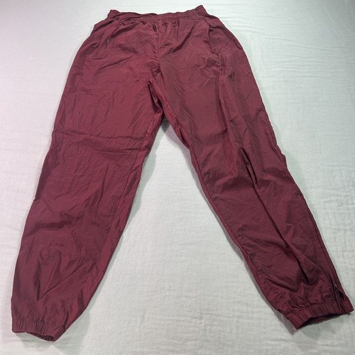 VINTAGE Nike Track Pants Mens XL Red White Tag 90s Windbreaker Nylon Woven