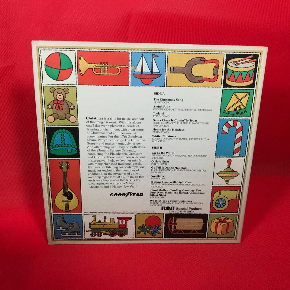 PERRY COMO & EUGENE ORMANDY Great Songs Of Christmas 1977 USA Vinyl LP Goodyear - Image 2 of 4