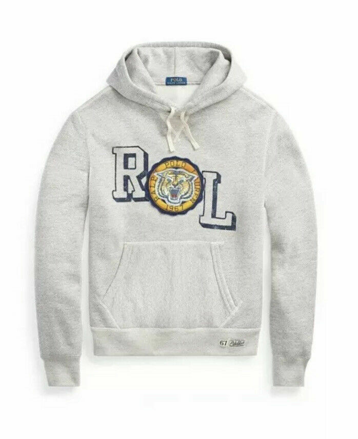 Polo Ralph Lauren Fierce Tiger Patch 1967 Grey Hoodie