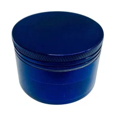 Blue Kitchen Spice Herb Grinder Chrome 50mm Metal 4pc 2" Wide Ships Free 2 USA