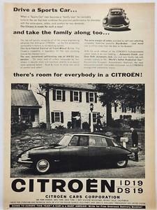 1958 Citroen ID19 DS19 Original Print Ad NY New York Beverly Hills CA