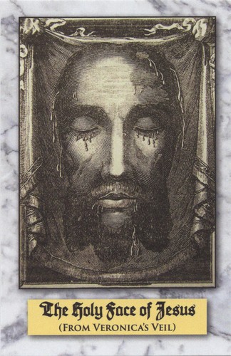 50 Prayer Cards of The Holy Face of Jesus (Veronica’s Veil) -- AT COST!! - Picture 2 of 4