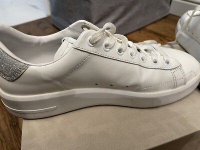 ★Golden ★ Purestar Glitter Silver Tab Sneakers White Women's Purestar sneakers with glittery silver heel tab