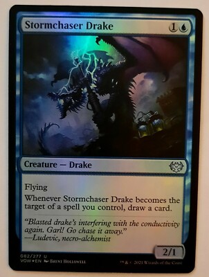 mtg crimson vow chase cards MTG Innistrad: Crimson Vow STORMCHASER DRAKE 082/277 U Foil M/NM