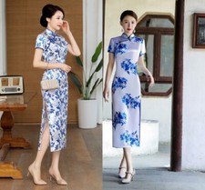Women Chinese Ethnic Style Cheongsam Young Lady Sexy Slim Retro Cheongsam Dress