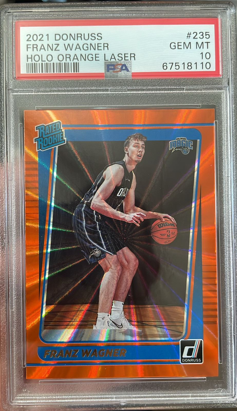 2021-22 Donruss Franz Wagner #235 Rated Rookie RC Orange Laser PSA 10 🔥Sale🔥