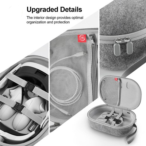 For Quest 3 VR Headset Accessories Travel Carrying Case Hard EVA Storage Box Bag - Afbeelding 14 van 19