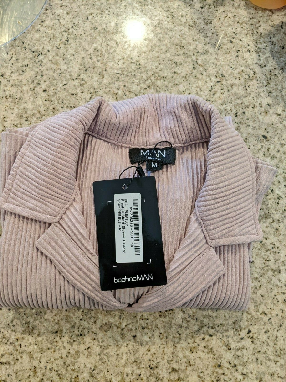 long sleeve revere pleated shirt