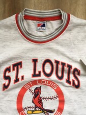 Vintage 1990 St. Louis Cardinals T Shirt Oversized Small 90s Ringer By Swingster