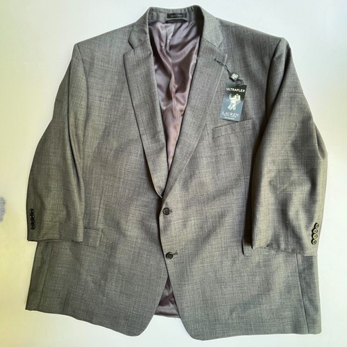 Lauren Ralph Lauren Blazer Mens 58R UltraFlex Classic Fit Suit Jacket Gray READ