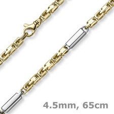 4,5mm Monte Carlo Kette Halskette 585 Gold Gelbgold Weißgold massiv 65cm Herren