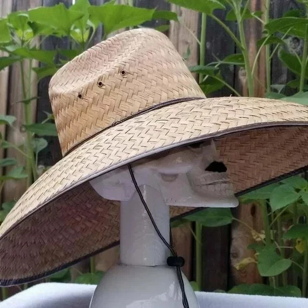 Double Woven Hard Shell Palm Straw Hat Jumbo Brim Hecho en Mexico Outdoor Work