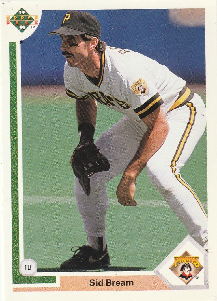 FREE SHIPPING-MINT-1991 Upper Deck Sid Bream #109-PLUS PIRATES BONUS CARDS
