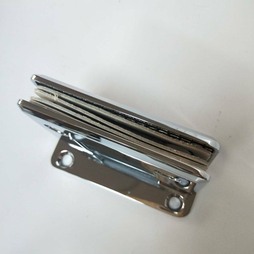 Glass Shower Door Hinge Wall to Glass 90 Degrees Brass Material - Picture 3 of 7