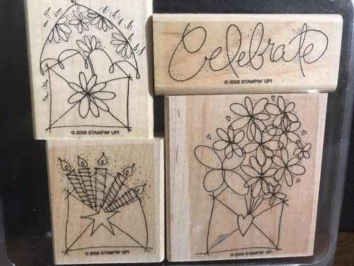 Stampin' Up! Send A Celebration Rubber Stamp Set Birthday Flowers ...