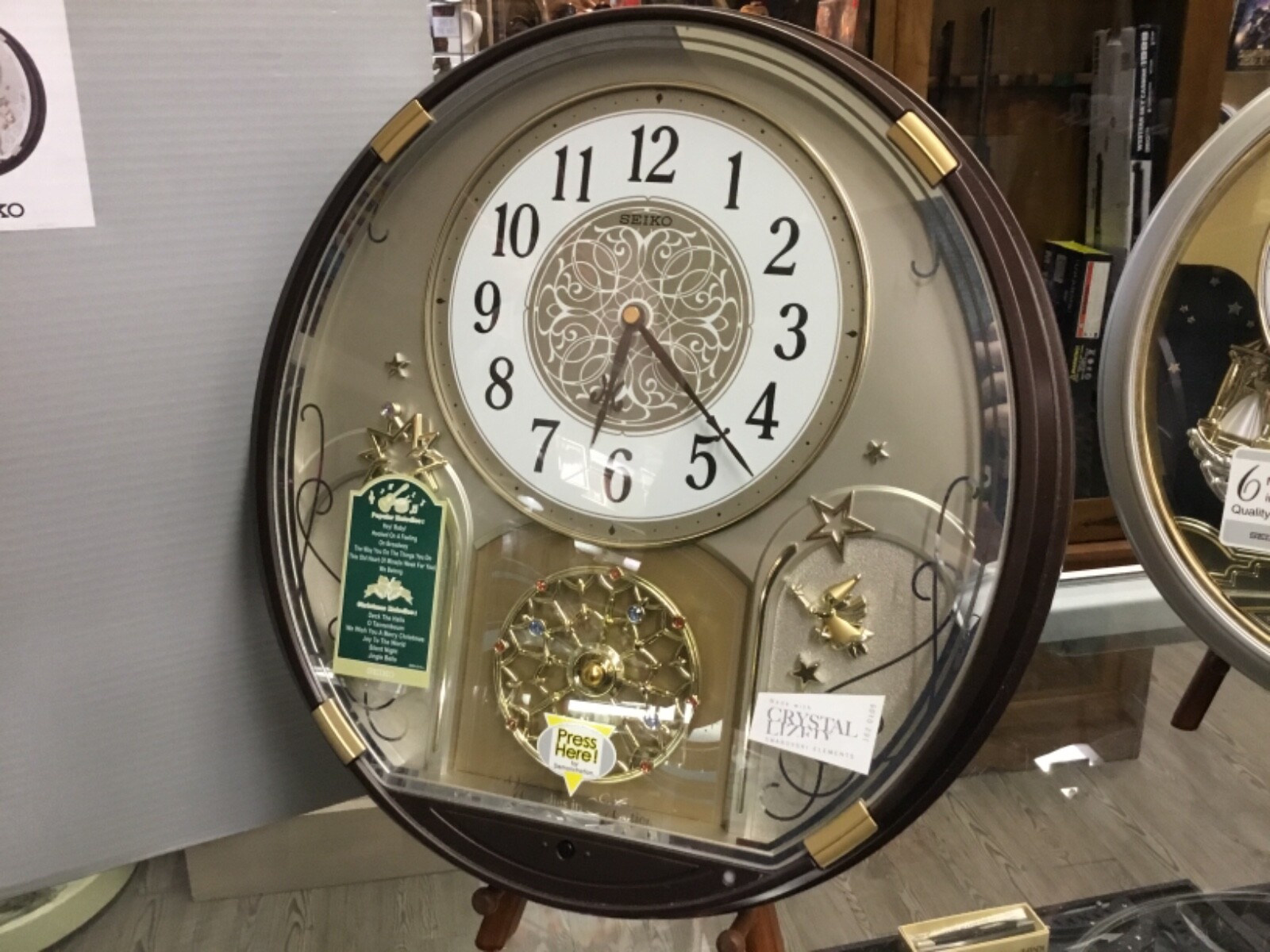 Seiko Melodies in Motion Clock QXM470BRH with Swarovski Crystals