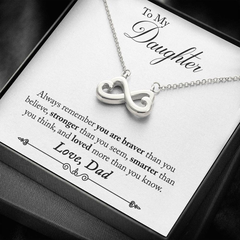 From Father To Daughter Necklace Infinity Pendant Dad Loves You