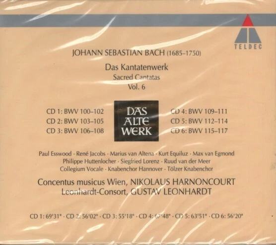 Bach: Das Kantatenwerk  Vol. 6 - Harnoncourt, Leonhardt - Teldec 6 CD neu/OVP - Bild 2 von 2