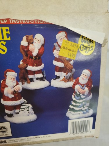 Santa Of The Northwoods Wee Crafts Ready To Paint Figures Accents Unlimited NOS - Picture 3 of 6