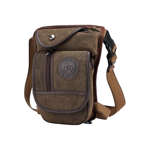 Motorcycle Outdoor Vintage canvas Drop Leg Bag Tactical Thigh Waist Fanny Pack - Picture 17 of 23