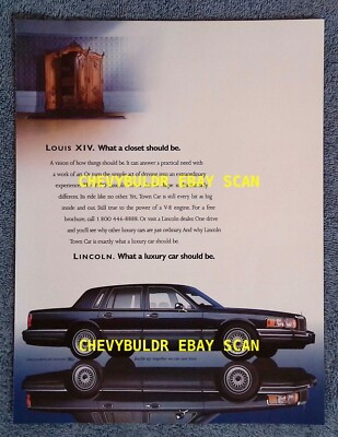 #ad 1990 Lincoln Town Car Vintage Ad quot;Louis XIV. What a Closet Should Be.quot; $11.99