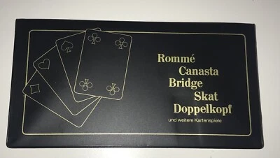 Rommé Canasta Bridge Skat Doppelkopf insgesamt 31 KARTENSPIELE Kartenspiel Box - Bild 1 von 4