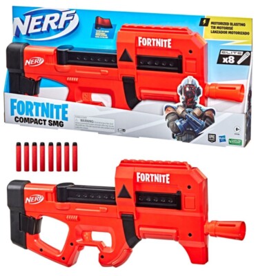 Nerf Fortnite Compact SMG Motorized Blasting Gun, (8) Elite