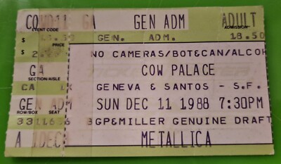 Metallica ticket | ...And Justice For All Tour | Queensryche (1988)