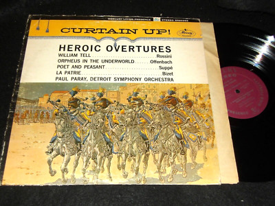 Curtain Up! LP PAUL PARAY Detroit Symphony HEROIC OVERTURES Mercury Stereo Clean