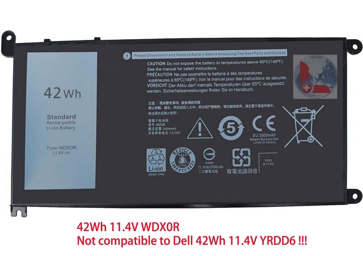 NinjaBatt Batterie Für Dell WDX0R P69G Inspiron 13 15 5000 7000