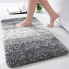 Arotive Microfiber Bathroom Rugs, Shaggy Soft and Absorbent Bath Rug, Non-Sli...