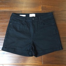 Universal Thread High Rise Midi 4 Cuffed Jean Denim Black Shorts Size 6/28R