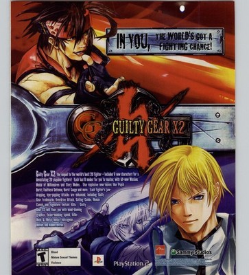Guilty Gear X2 Vtg Print Ad 2002 PlayStation 2 PS2 Video Game Retro Art Promo 