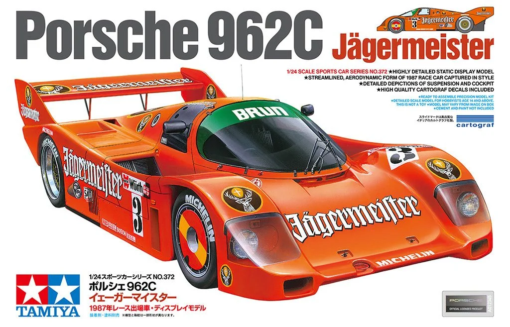 Tamiya 1:24 Porsche 962C Jägermeister Plastic Model Kit - Image 10