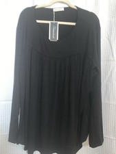 fantaslook womens tops 5X Long Sleeved Black Shirt