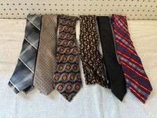 Mix Brand Mens Ties Lot of 6 Unique Designs Van Heusen Michael Kors Omaggio Etc