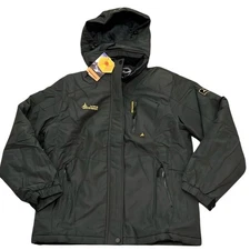 NWT NEW Moerdeng Men's Windbreaker Jacket Black Large Long Sleeve Waterproof