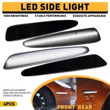 New Smoked Side Marker Lights Housing Front Rear For 2005-2013 Chevy Corvette C6