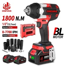 Electric Impact Wrench 1800Nm High Torque Impact Gun 1/2" Cordless Impact Wrench