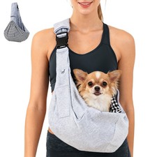 Dog Sling Carrier Reversible Pet Sling with Padded Straps for Cats Puppie Travel