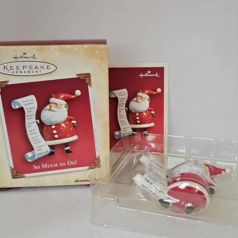 New Hallmark Keepsake Ornament 2004 So Much To Do! Santa Claus List Naughty Nice
