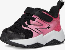 New Balance Rave Run V2 Bungee Lace with Top Strap Sneakers Kids 9.5 Pink Black