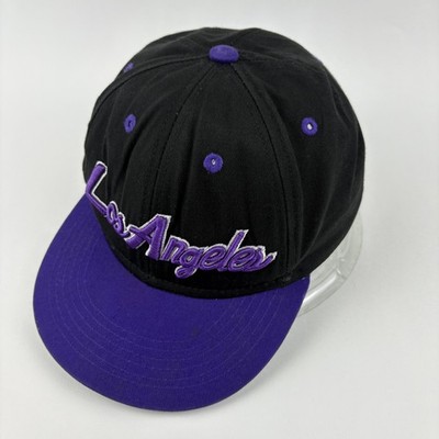 Los Angeles Hat Cap Snap Back Black Purple Embroidered Mens KBETHOS Cotton