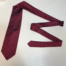 Brooks Brothers Tie Men's Red Geometric 100 Silk Necktie Handmade In USA