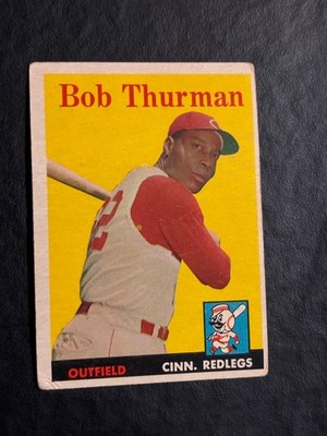 1958 Topps Bob Thurman #34 - Lower Left Corner Is Creased - VG