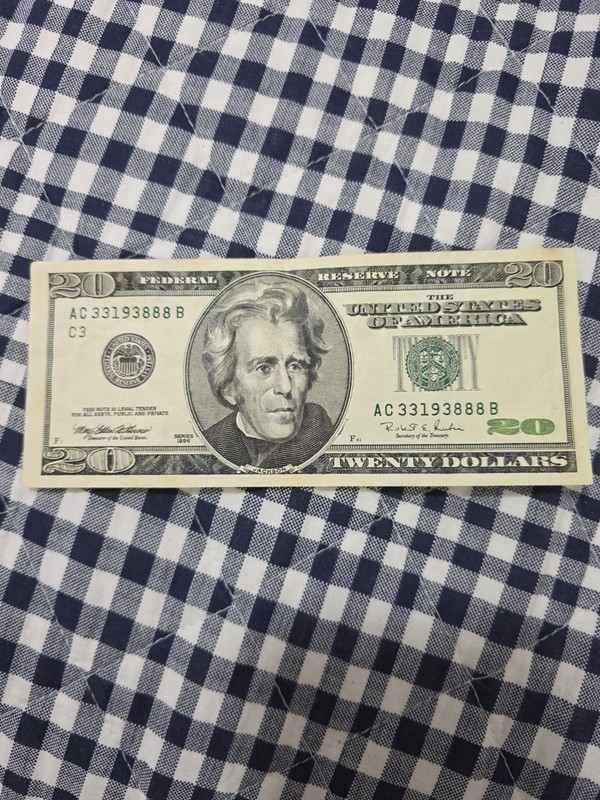 VINTAGE SERIES 1996 $20 DOLLAR BILL FEDERAL RESERVE NOTE ERROR CUT UNCIRCULATED