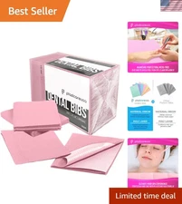 Waterproof 13"x18" Pink Disposable Bibs - Ideal for Dental & Nail Professionals