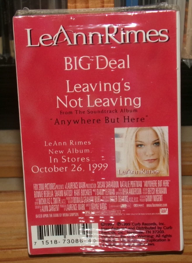 LEANN RIMES BIG DEAL NEW CASSETTE SINGLE LEAVING'S NOT LEAVING ANYWHERE BUT HERE - Image 4 of 4