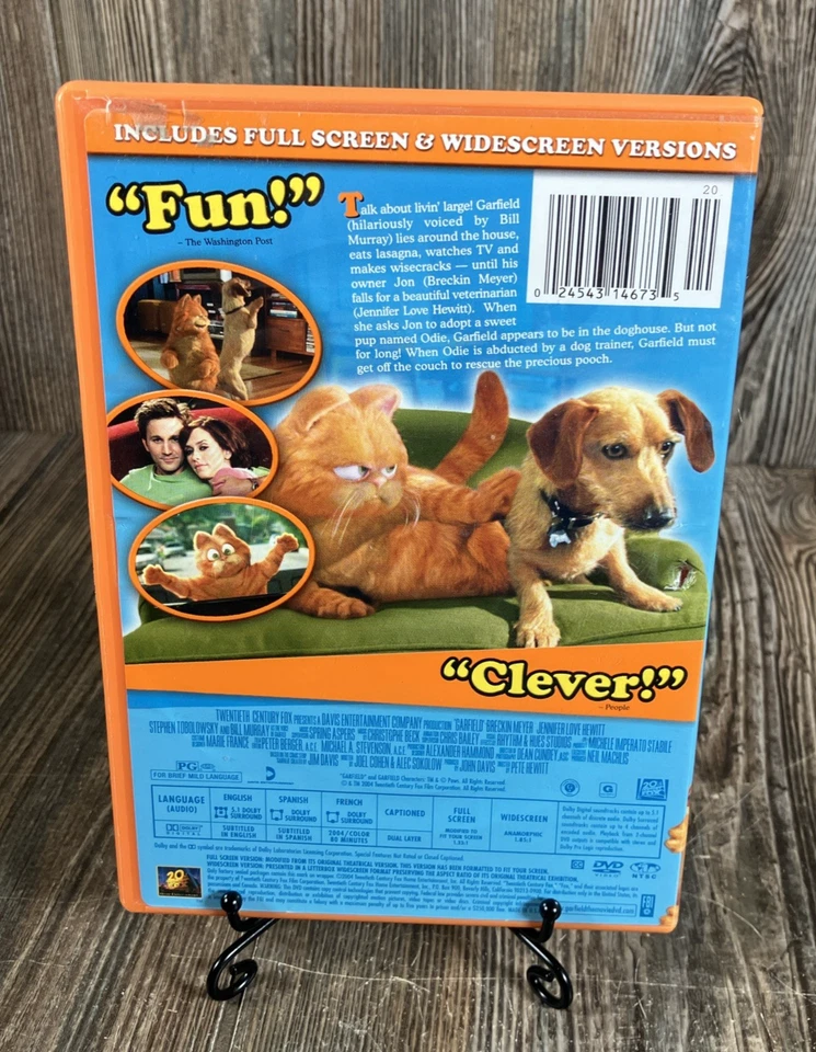 Garfield DVD 2 Lot The Movie/Garfield: Tail Of Two Kitties FS/WS Animated Comedy Foto 4 de 4